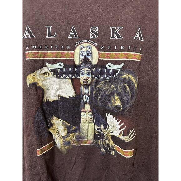 Vintage Alaska American Spirits Authentic Brown Size Large - Picture 2 of 3